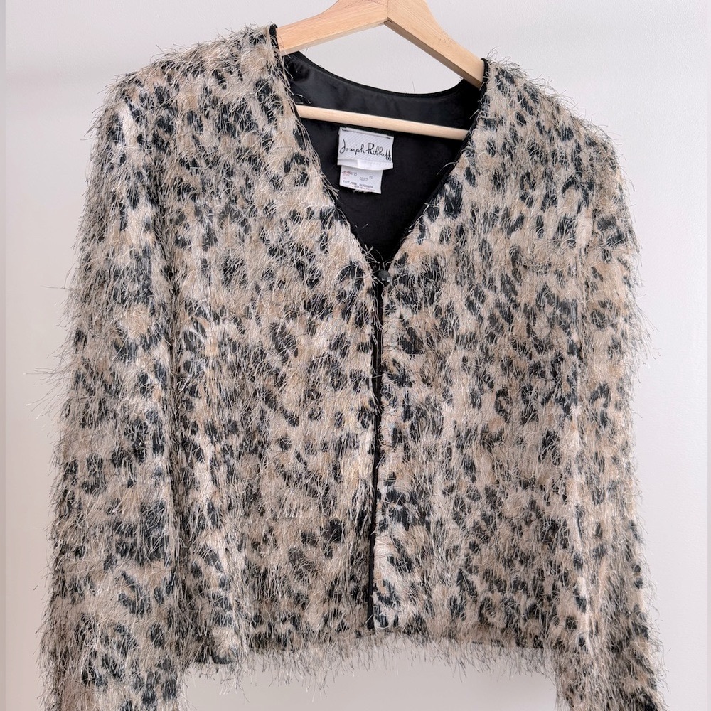 Joseph Ribkoff Leopard Eyelash Jacket